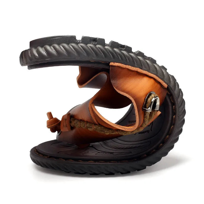 Plus size herringbone patterned outdoor slippers in dark blue or khaki with rubber sole
