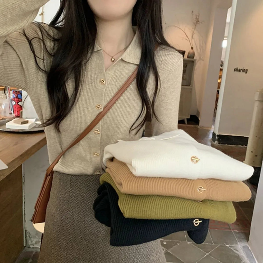 Women's long sleeve loose fit knitted cardigan in viscose fibre, shown in beige colour.