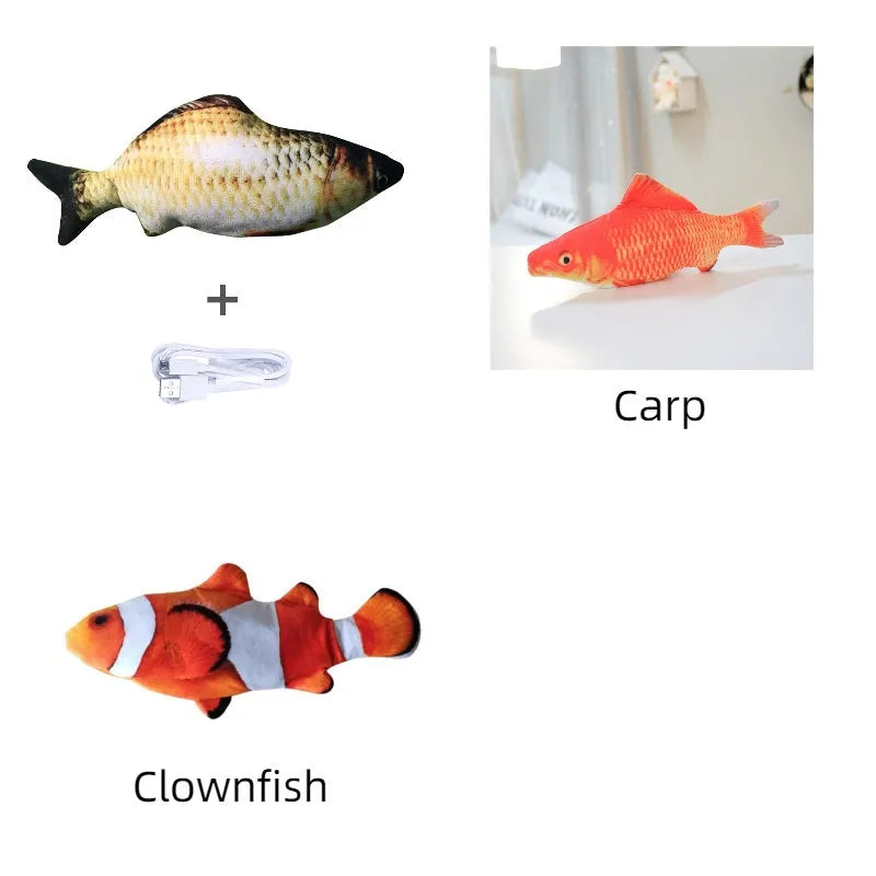 Electronic jumping fish simulation cat toy without catnip, 30cm multicolour PP material