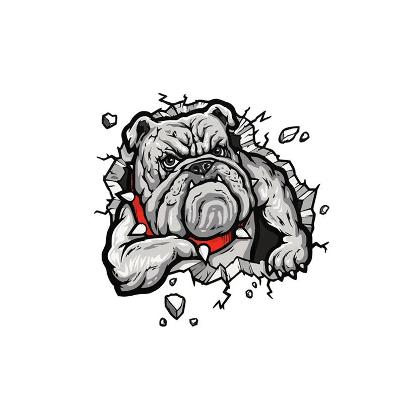 Grey dog pattern motorcycle decorative sticker with customisable size dimensions
