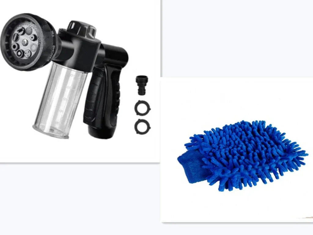 High pressure foam spray gun with adjustable nozzle in green, yellow or black colours