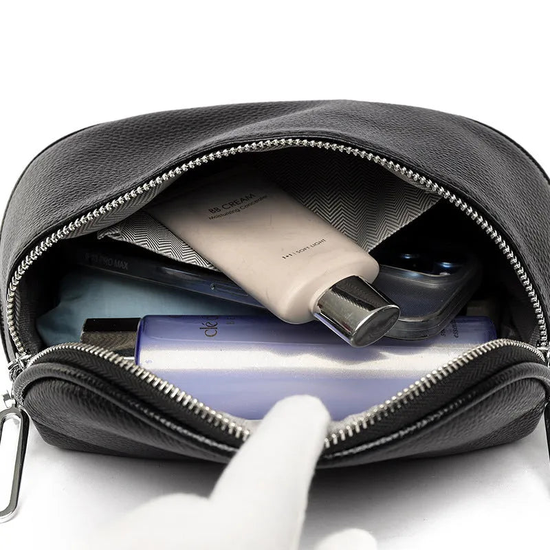 Women's saddle-shaped PU leather messenger bag in green colour with cross-body strap and exterior pocket