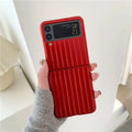 Samsung Z Flip3 ultra-thin flip phone case in seven colour options showing front and back coverage