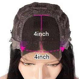 Real human hair Ruili style gradient wig on a stand, showcasing lace front cap construction.