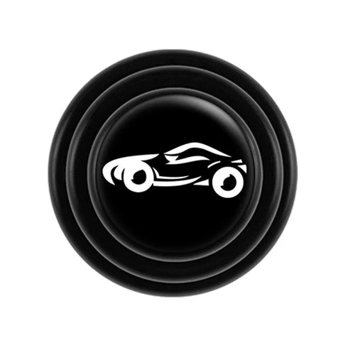 Silicone car door shock pads in black and luminous colours showing 20mm size and adhesive backing