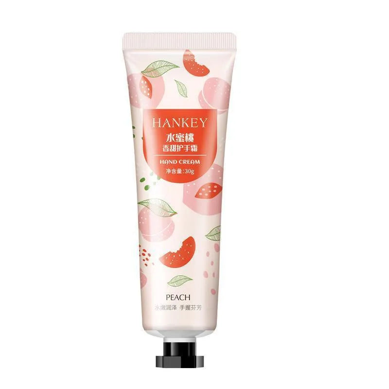 30g hand cream tube with fruit and botanical fragrance options for dry skin moisturisation
