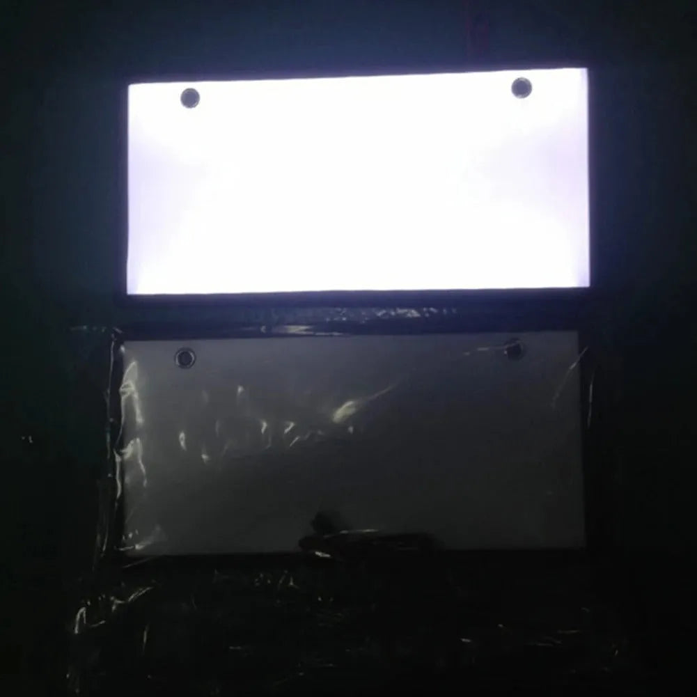 LED truck license plate light set with two clear plastic housings showing uniform illumination