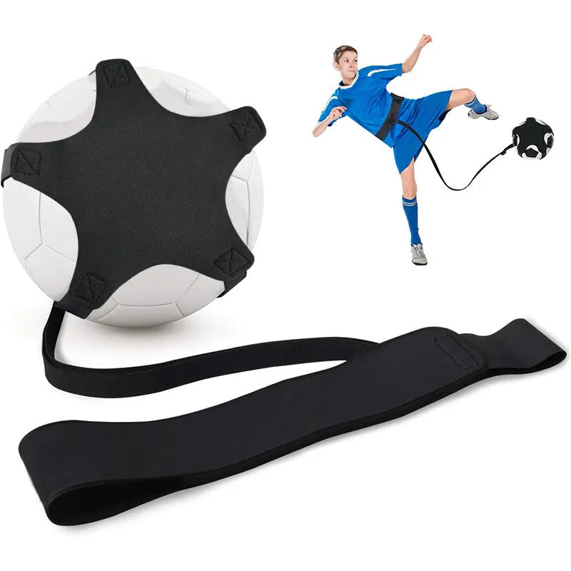Purple five-corner pattern neoprene football juggling belt with elastic ball tether