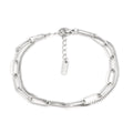 Double layer titanium steel women's bracelet with geometric design in gold electroplated finish