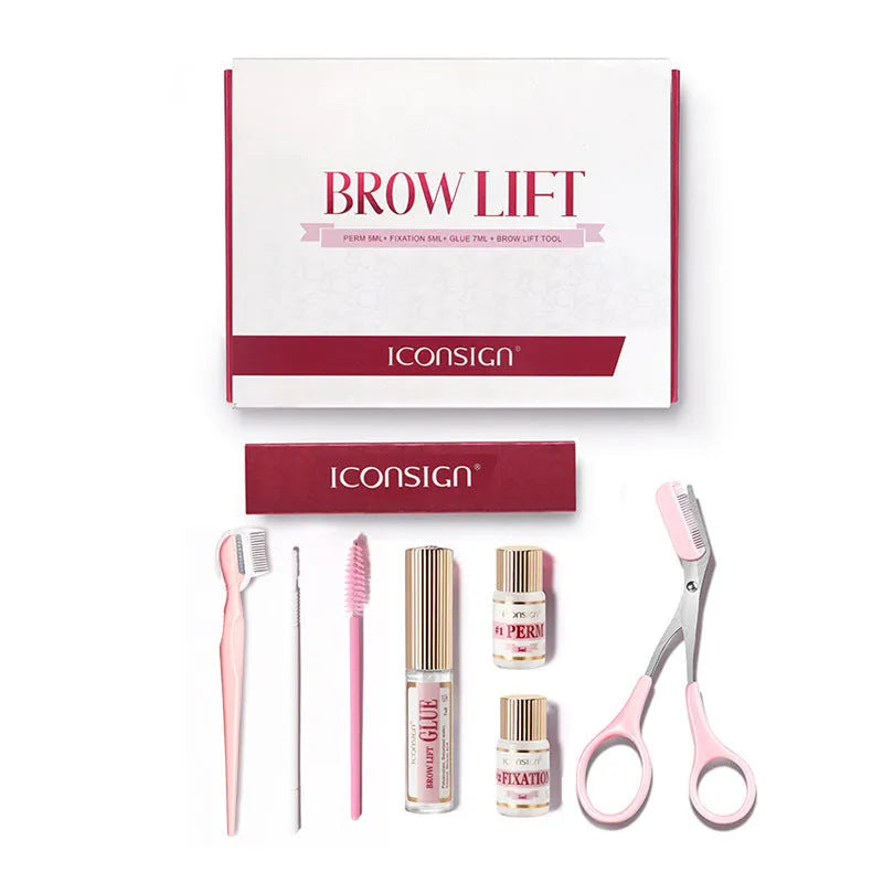 Pink eyebrow quick ironing suit with eyebrow perm set for scalding and keratosis treatment