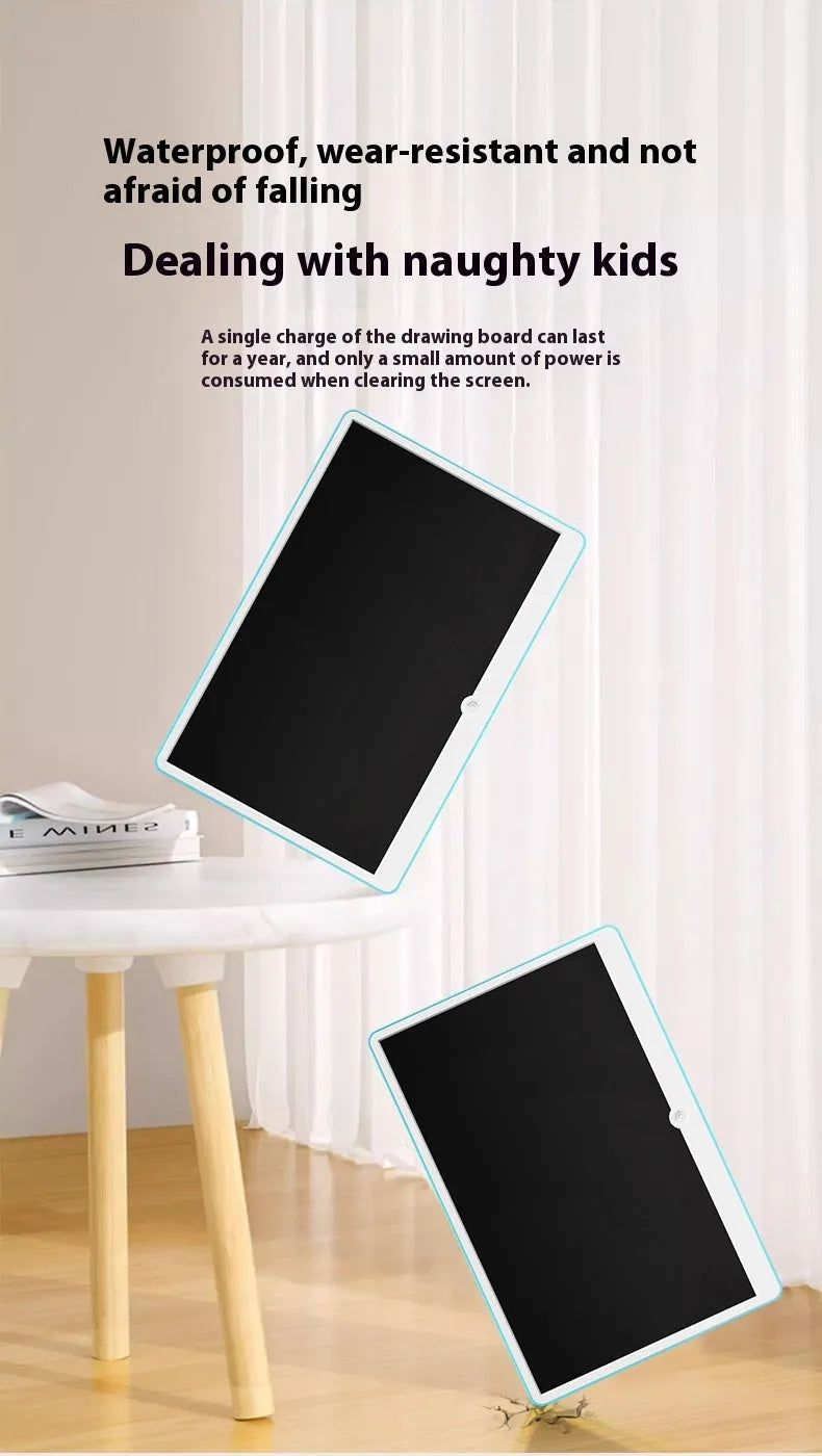 19-inch LCD children's drawing board in blue and white or pink and white colours with integrated stylus