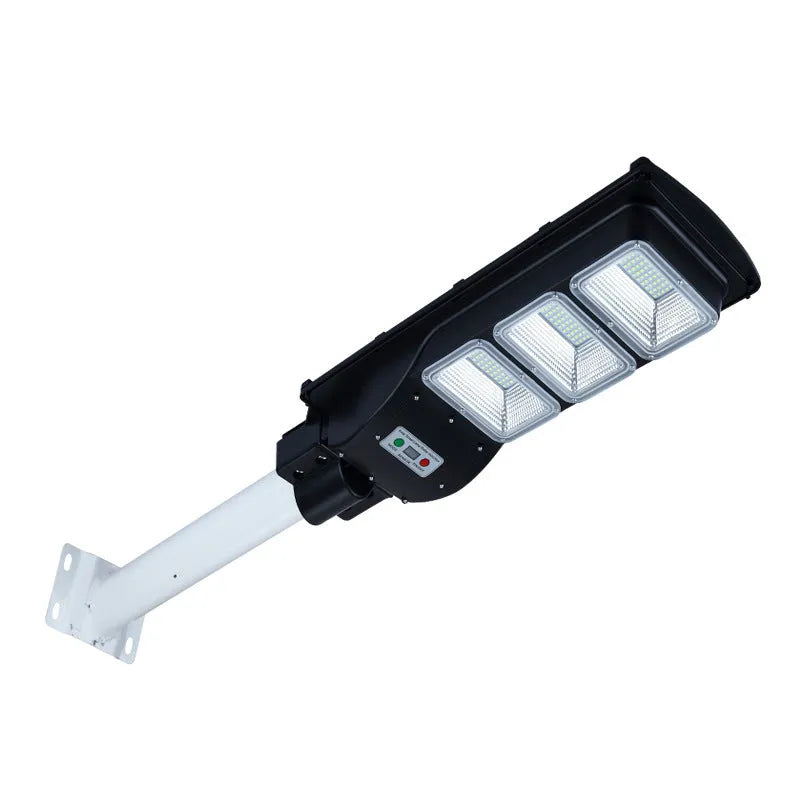 60W integrated solar street light with remote control for outdoor garden and rural pathway illumination.