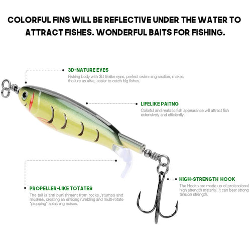 7.5cm long bionic fishing lure bait for road fishing shown in one of its five colour variations