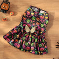 Angel wings Halloween dog costume in bright pumpkin colour on pet