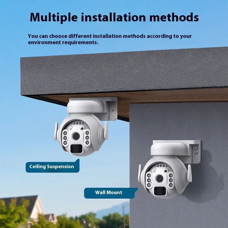 Solar-powered security camera with solar panel and 3MP HD full colour night vision capability