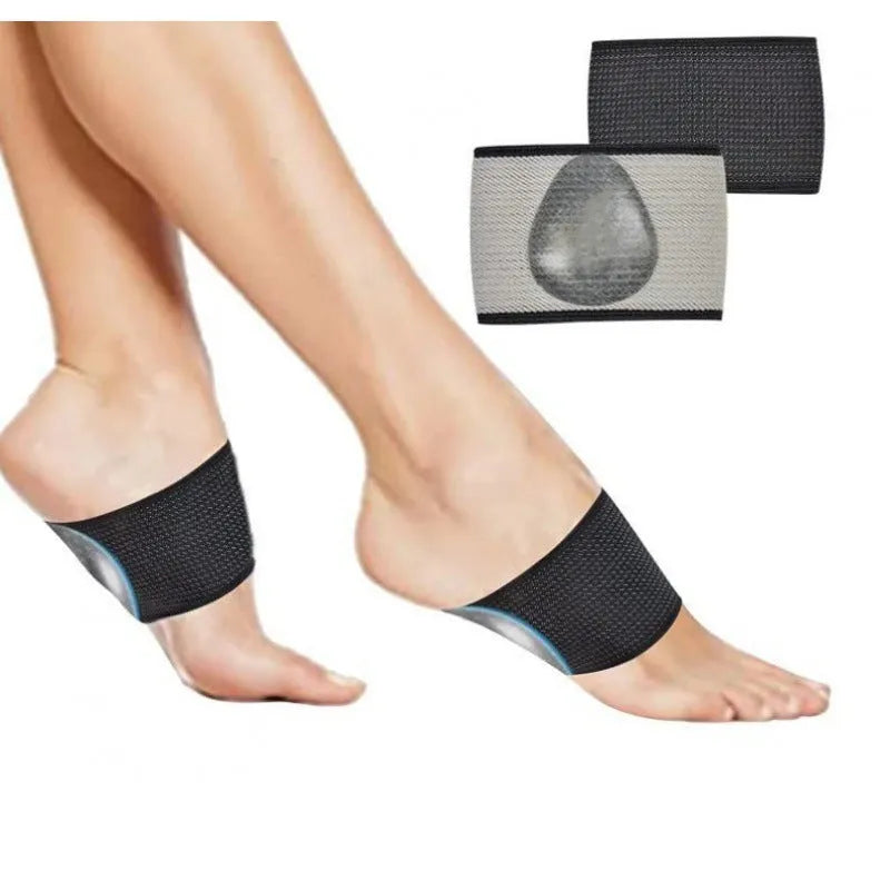 Elastic foot bandage with arch support for flat feet in ordinary and heart styles