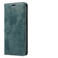Magnetic flip leather phone case for iPhone shown in grey colour, displaying front cover closed.