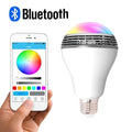 Creative Home E27 LED smart bulb with integrated Bluetooth speaker, white PC body, 100mm diameter.