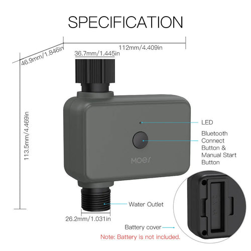 Bluetooth garden irrigation timer with smartphone app control for remote watering schedules