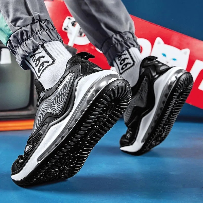 Men's summer casual shoes with air cushion height increasing system in Space Black colour