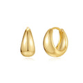 Brass diamond earclip earrings in geometric circular design with gold electroplated finish