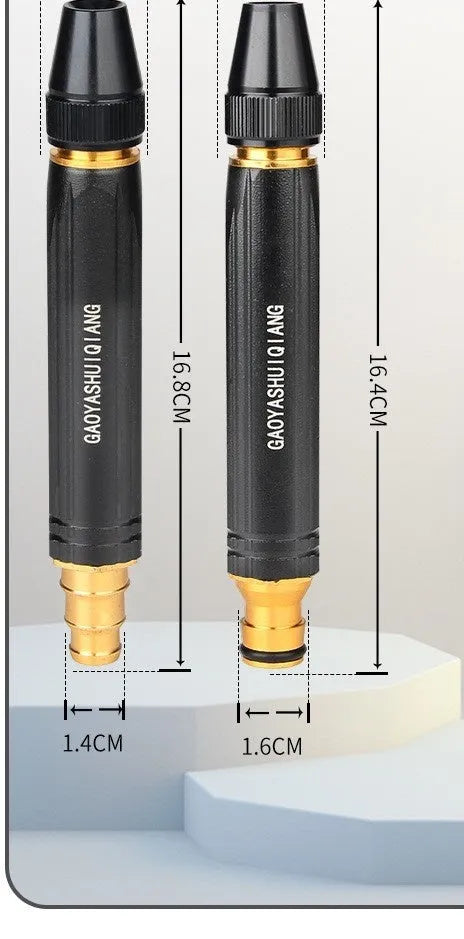Black diamond alloy car wash water gun with 17.7cm length and straight spray nozzle