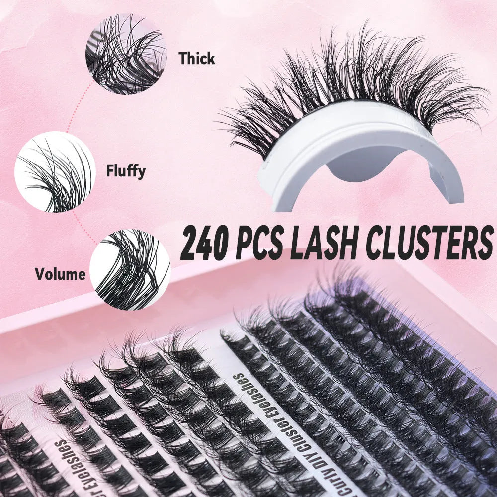 Mixed false eyelashes box with storage case measuring 13.7cm x 13.5cm containing five specifications