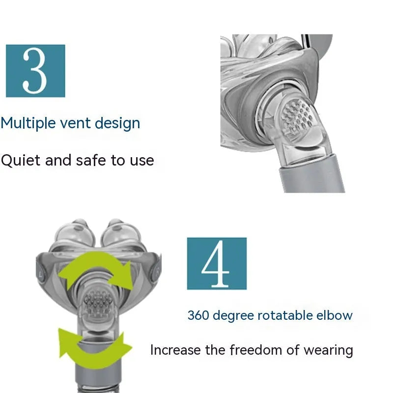 Nasal pillow ventilator mask with silicone cushion and adjustable headband for CPAP therapy