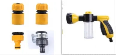 High pressure foam spray gun with adjustable nozzle in green, yellow or black colours
