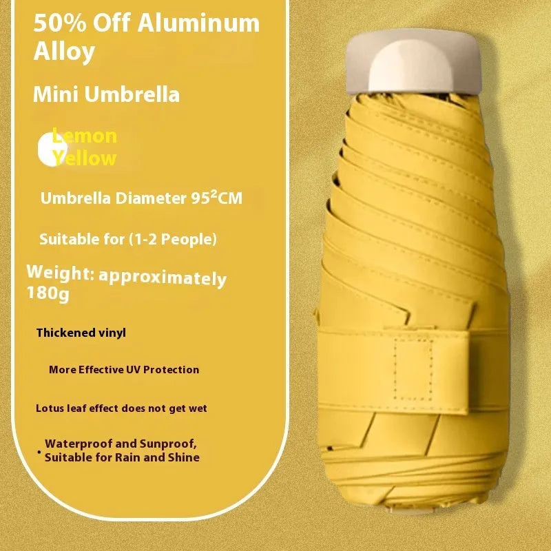Gradient vinyl five-fold umbrella with alloy bones in multiple colour options