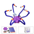 Black and purple aluminium six-jaw welding station with multiple adjustable arms for model repair soldering