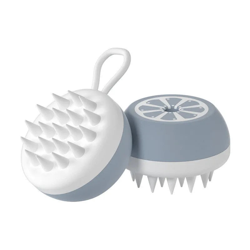 Pet bath brush with soft silicone bristles and 3D massage head for dog and cat washing