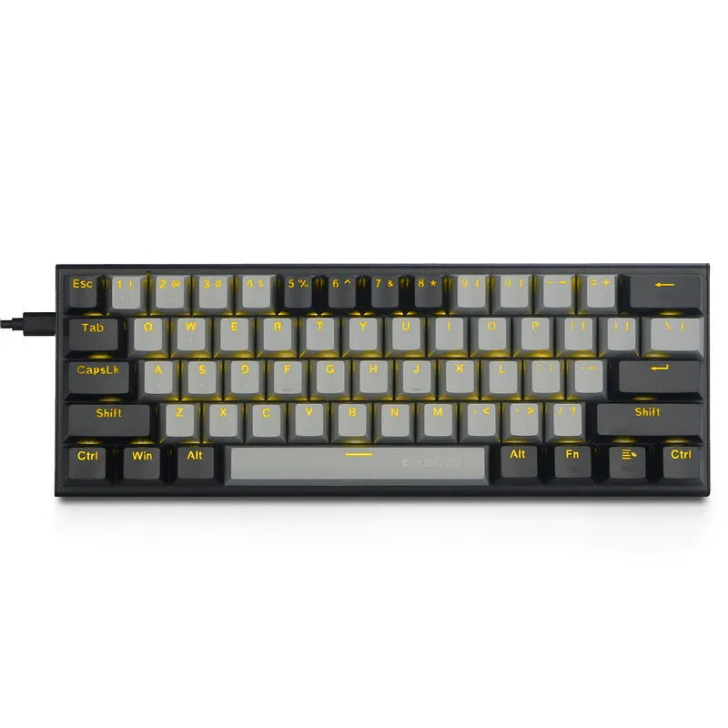 Z11 mechanical keyboard with aluminium case in black and grey colour scheme with green mechanical switches.
