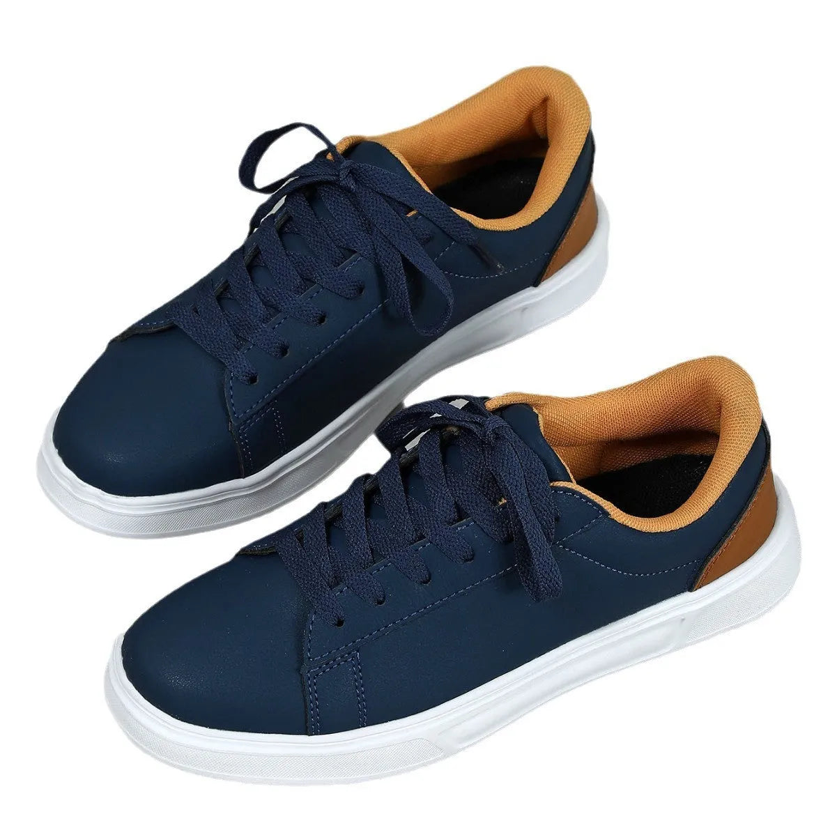 Low-top platform skate shoes with cross-strap detail and mid-heel design in beige brown colour