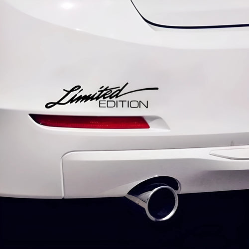 Rectangular reflective bumper sticker measuring 16cm by 3.8cm with black, white, and multicolour design options