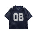 Black loose fit half sleeve pullover shirt with white letter pattern print