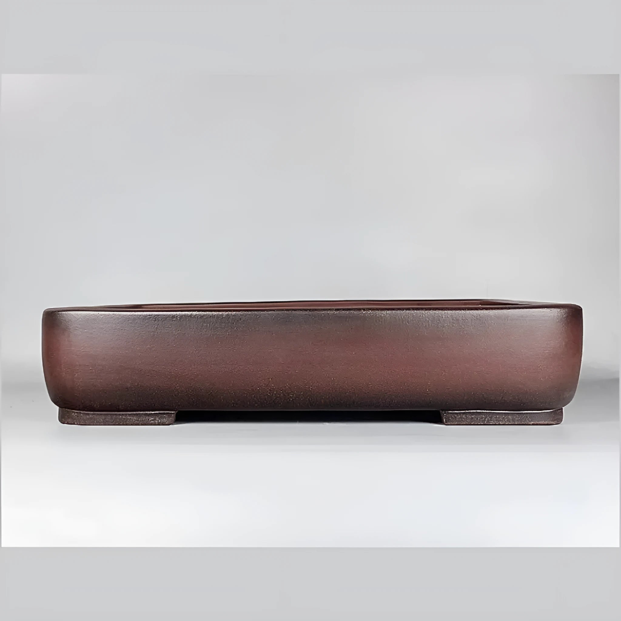 Handmade antique rectangular purple clay flower pot with terracotta colour