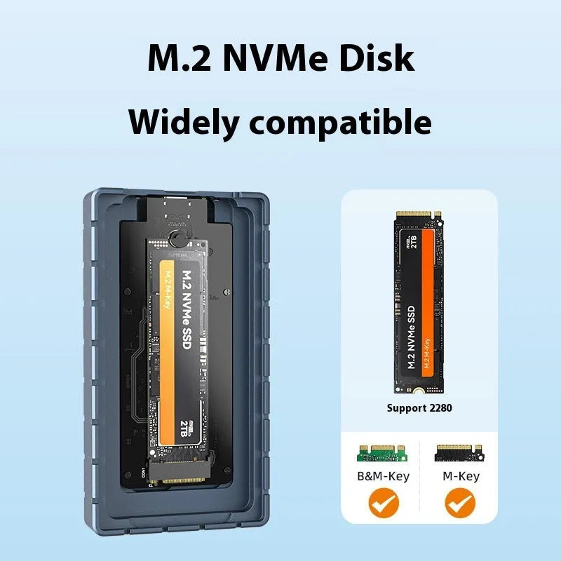USB4 hard disk box aluminium enclosure for M.2 NVMe SSDs with 40Gbps speed