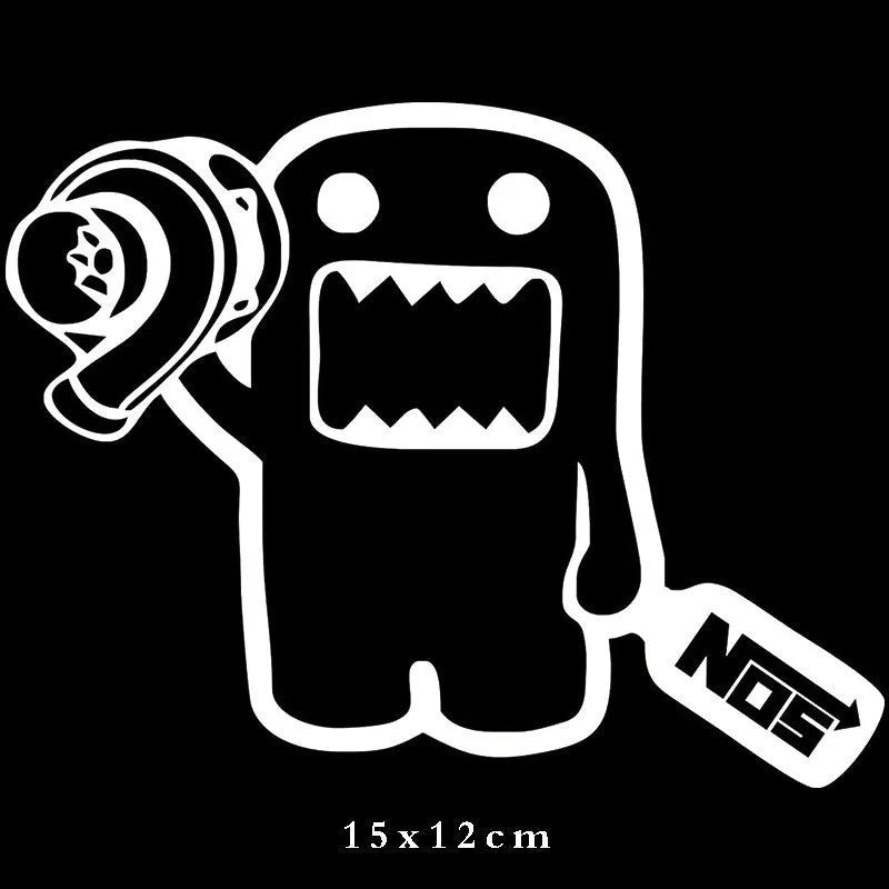 Creative cartoon automobile sticker measuring 15x12cm in PVC material