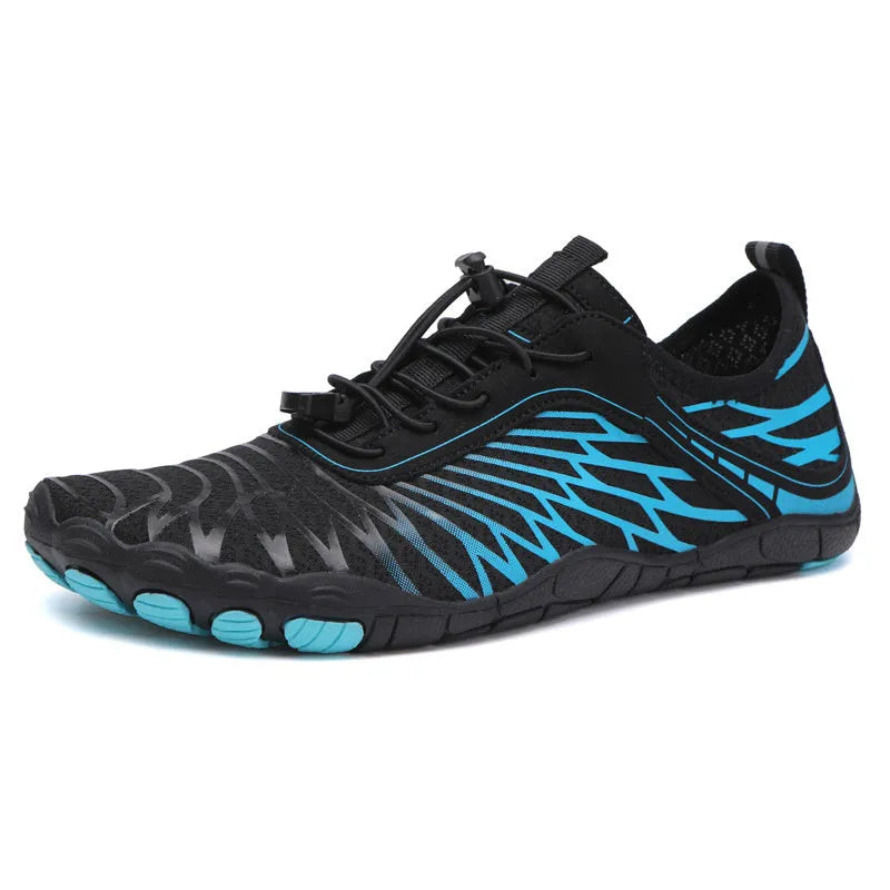 Outdoor upstream sports shoes with non-slip rubber sole and breathable gauze lining in white black pink ash orange and black blue