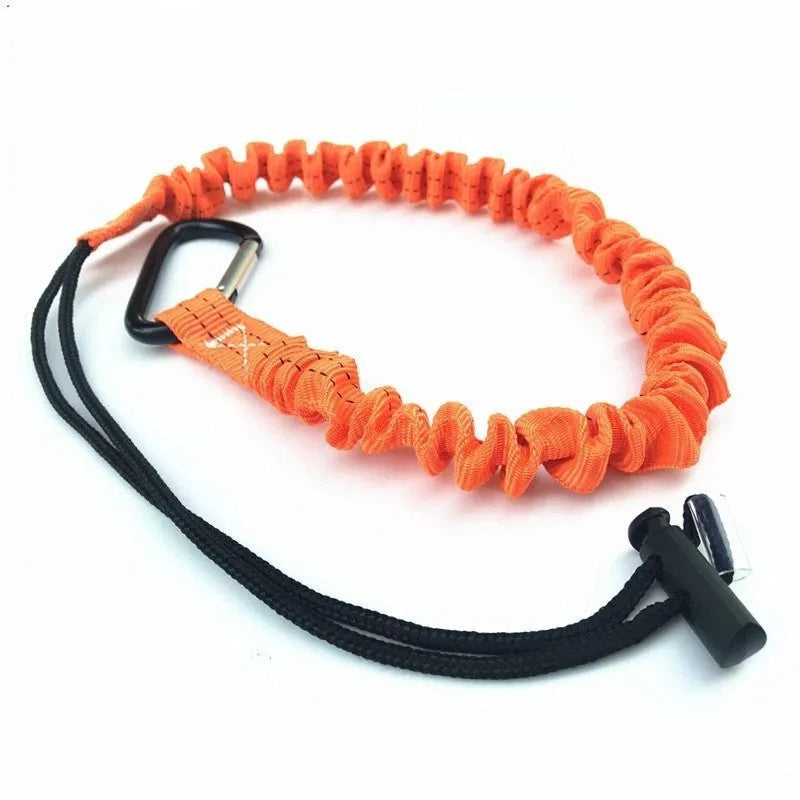 Orange fishing rod safety rope measuring 90cm with 10kg load capacity for fall protection