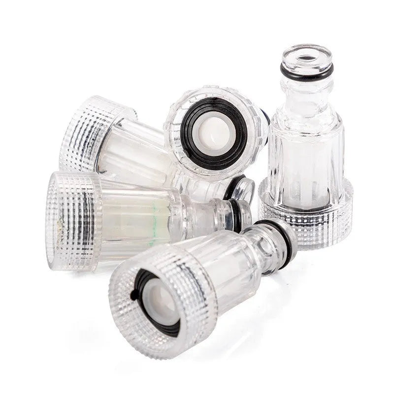 Transparent plastic inlet joint for Karcher pressure washer filter screen connection