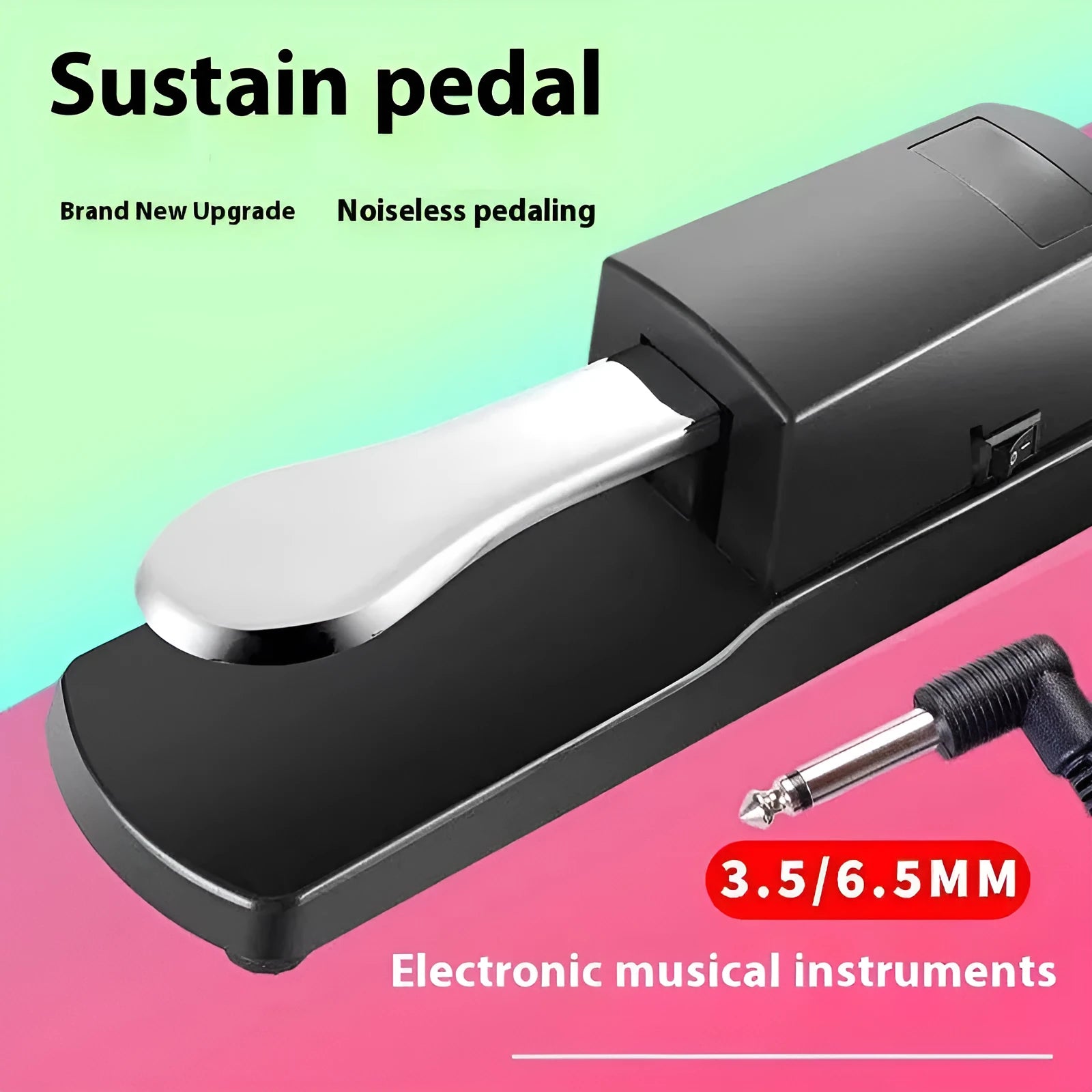 Single sustain pedal for electronic keyboards with ABS plastic housing