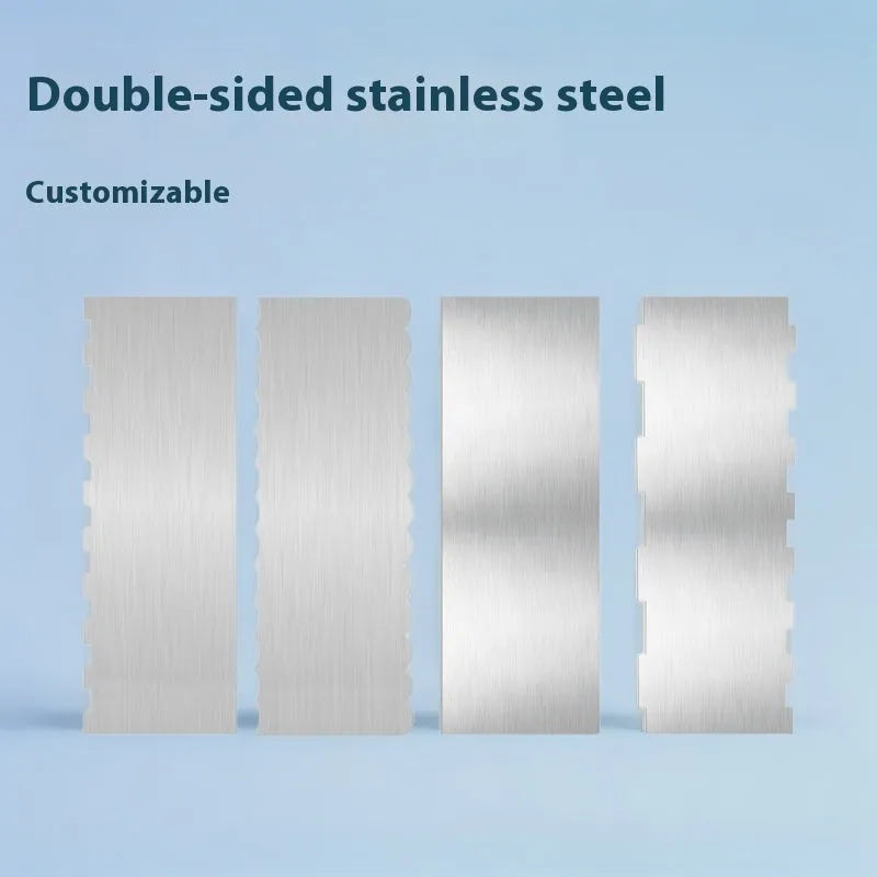 Stainless steel cream scraper cake decorating tool with polygon pattern designs