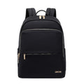 Large capacity black Oxford cloth women's backpack with shoulder straps.