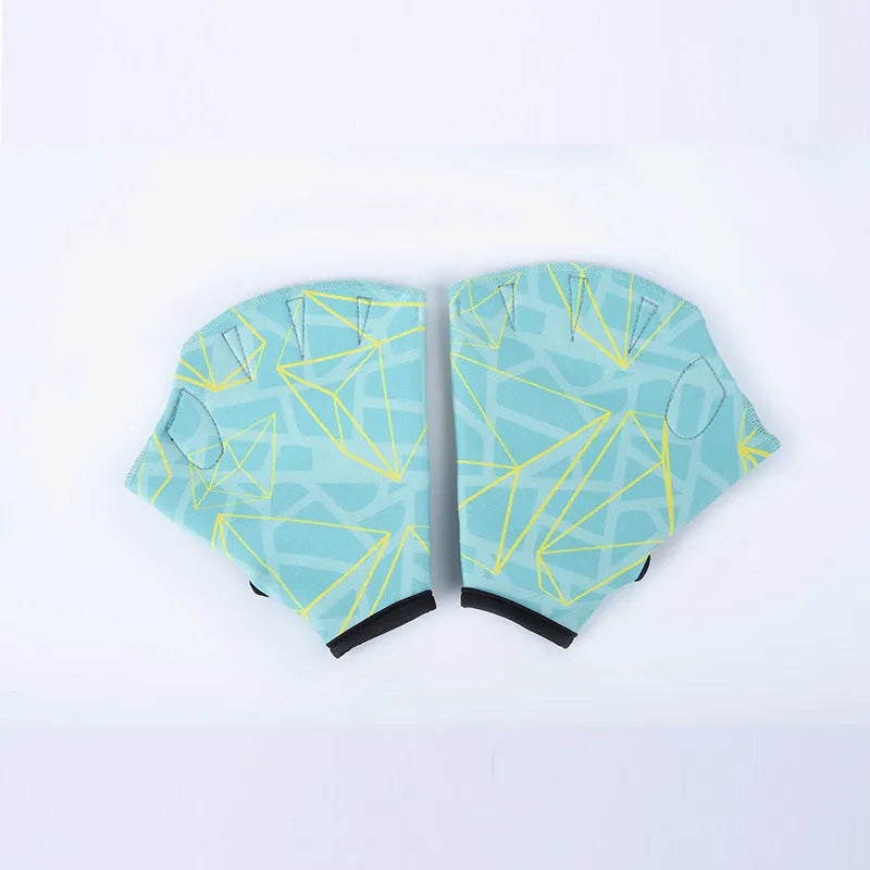 Duck feet webbed swimming gloves in nylon material for outdoor water training
