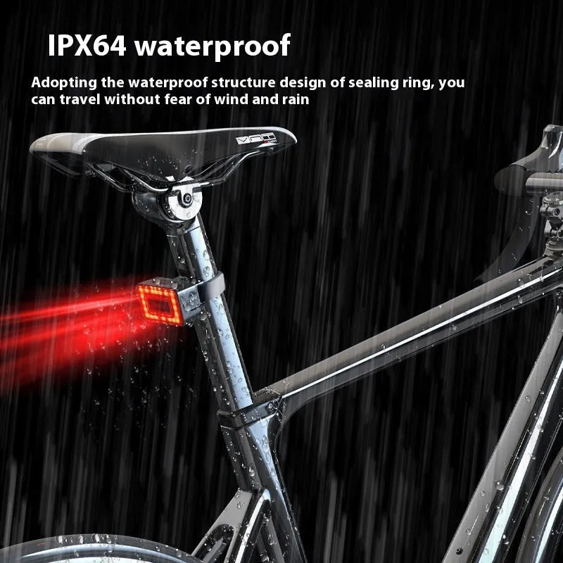 Radar bicycle tail light with double bracket mounting and Type-C charging port