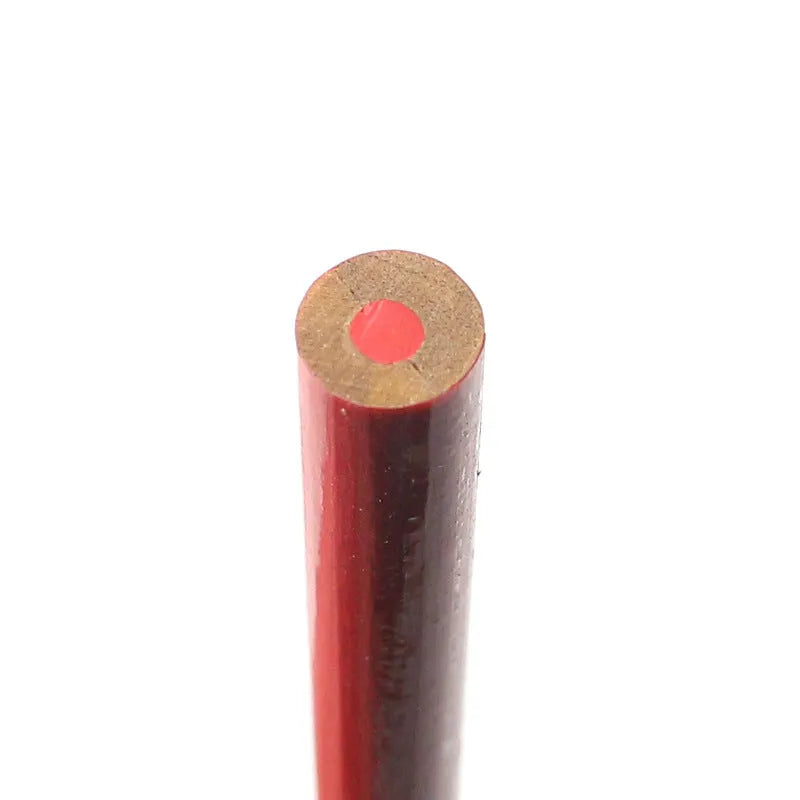 Set of ten red and blue round wooden carpenter's pencils for marking.