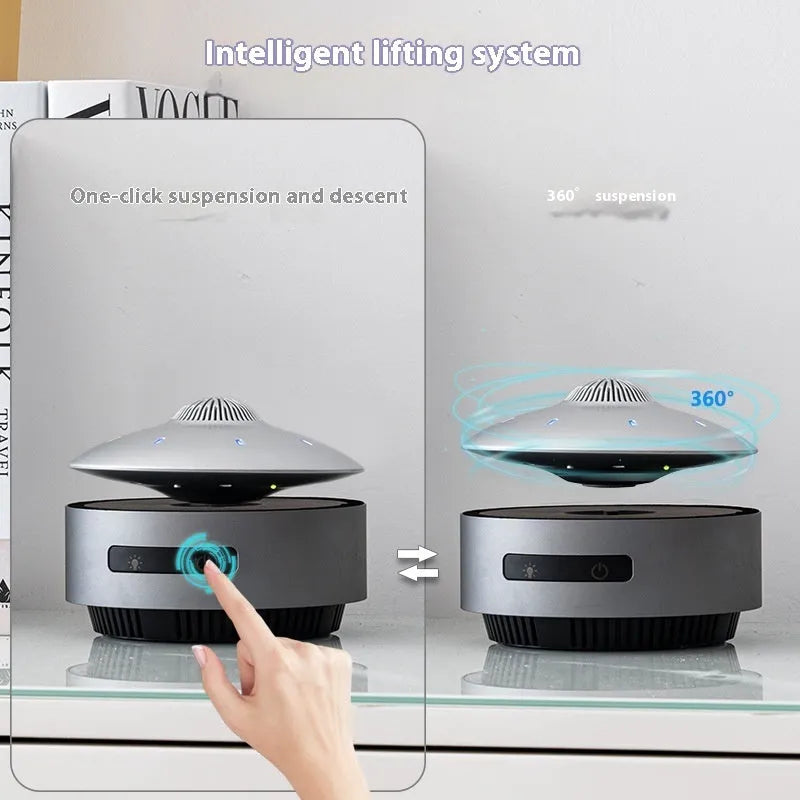 Automatic lifting magnetic levitation Bluetooth speaker with floating mid-section and ABS housing