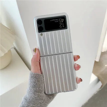 Samsung Z Flip3 ultra-thin flip phone case in seven colour options showing front and back coverage